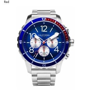 California watch co watch. Mavericks chronos silver band, black face